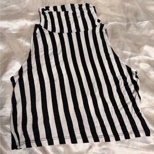 Black and White Striped Crop Top